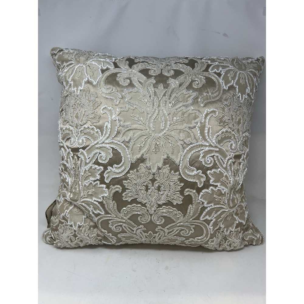 Glass Beaded Pillow By Elizabeth Phillips Handmade Rare New With Tags 22x22‎